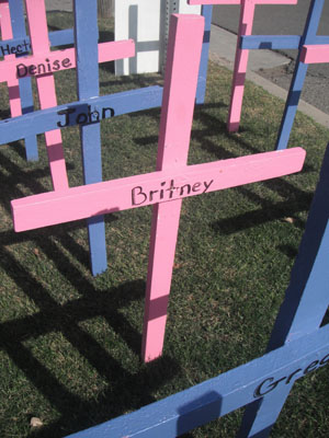 Pink cross erected after 14 year old aborted her baby